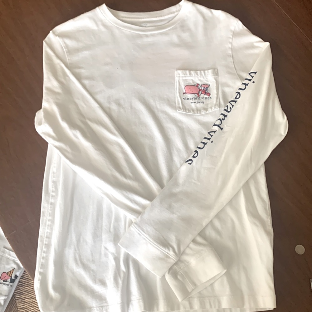 White New Jersey  XL 18 boys long sleeve Vineyard Vines t-shirt; never been worn